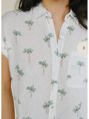Rails Whitney Sketched Palm tree button up